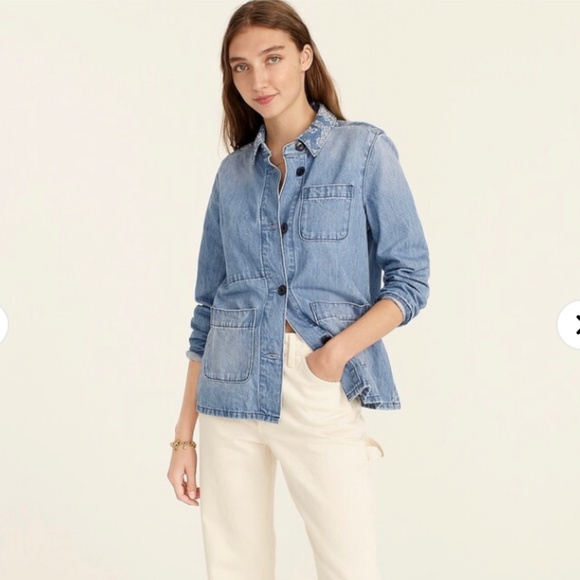 J. Crew Jackets & Blazers - J. Crew $148 Denim Chore Jacket in Bandana Paisley Size M BA156
